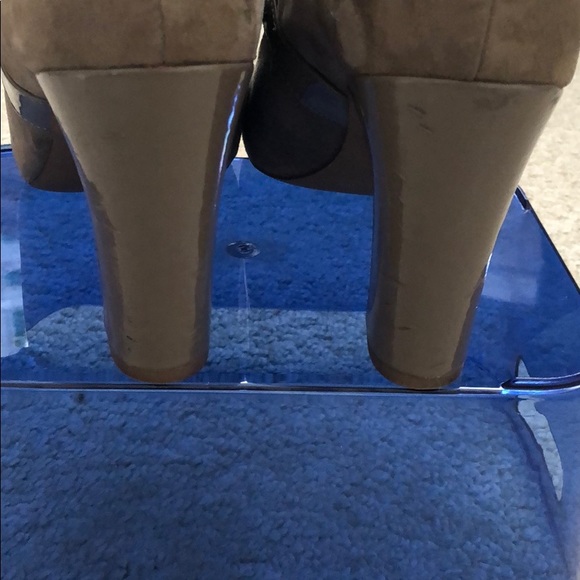 Tan Mary Jane Suede Style High Heels - Picture 5 of 5